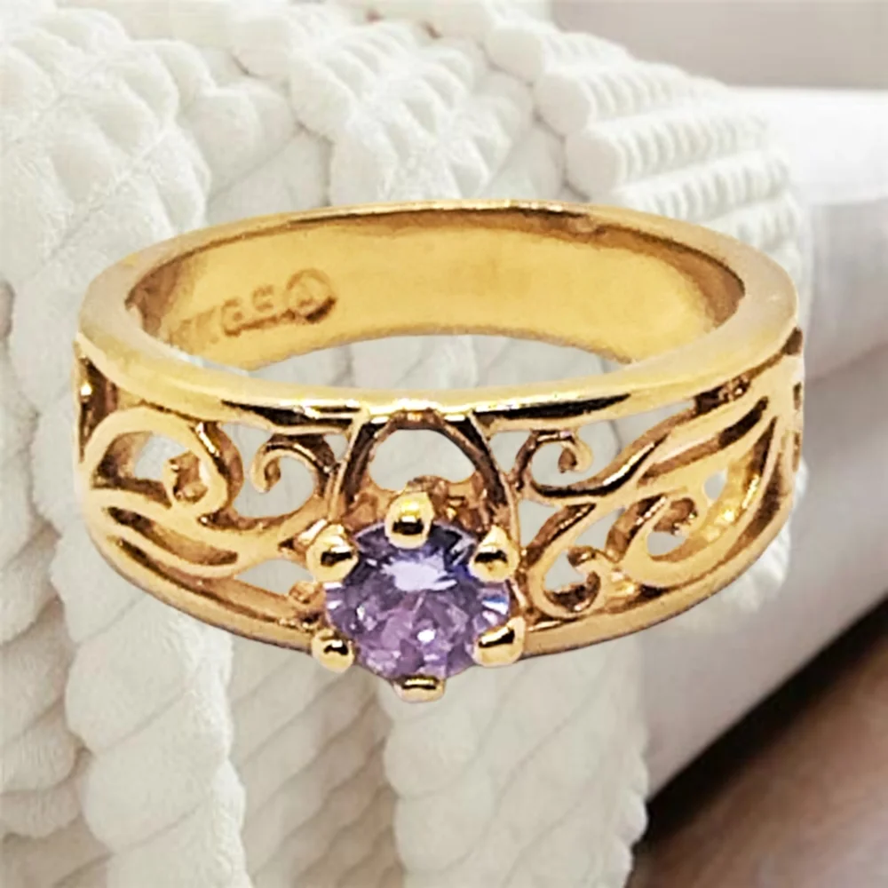 18KT Gold Plated Fashion Ring with CZ Stone